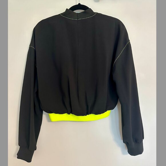 Black & Neon Cropped Crewneck - Picture 7 of 7